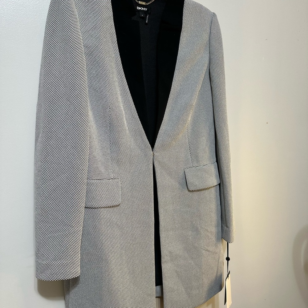 DKNY Two-Tone Blazer in Black and Gray
